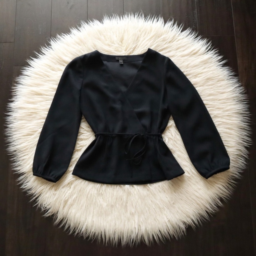 J. Crew Drapey Crepe Faux-Wrap Top 4